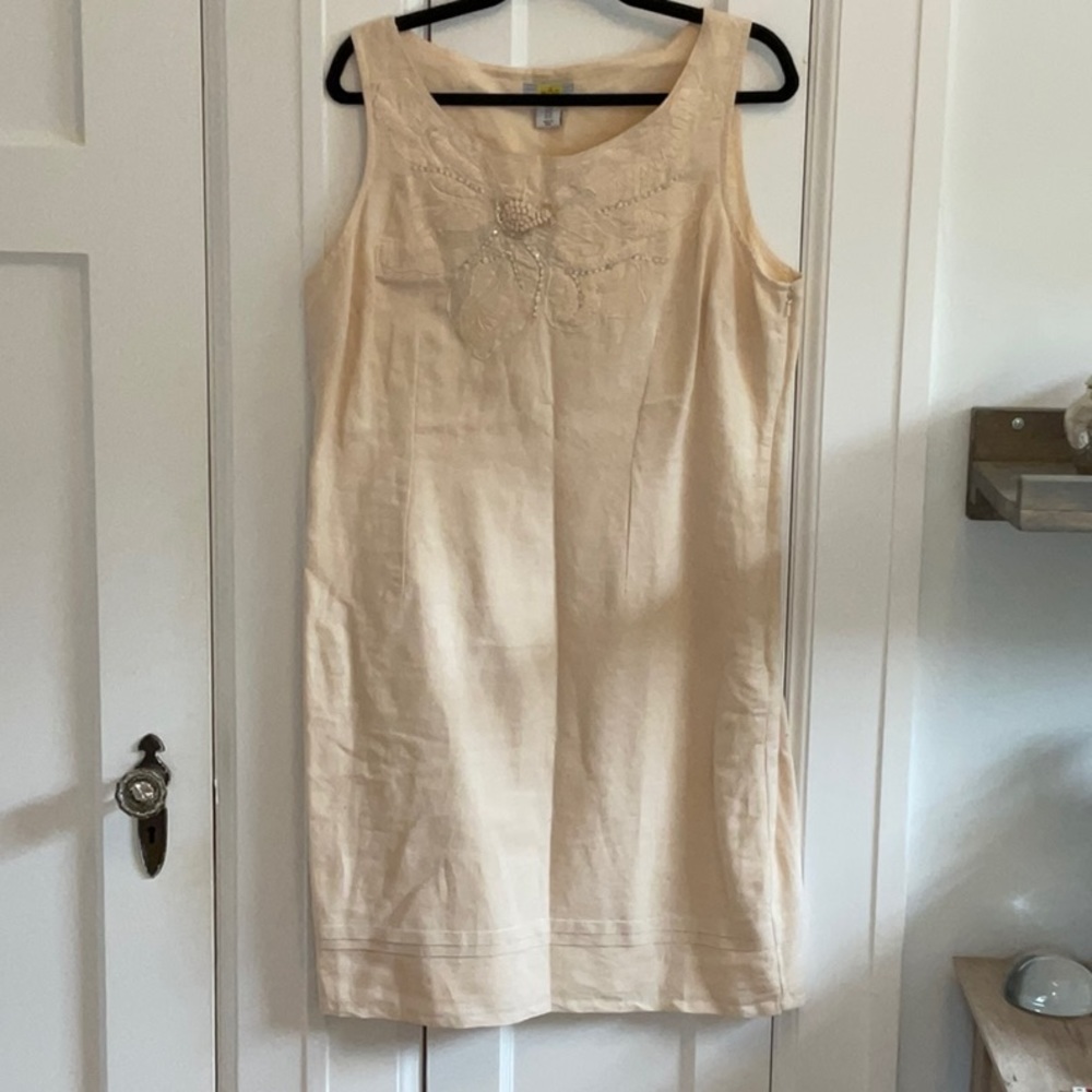 Cream coloured cotton sheath dress